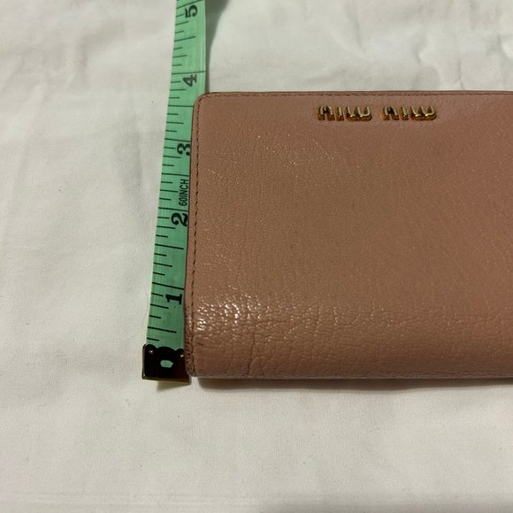 Pink Miu Miu Fold Over Snap Wallet - Picture 14 of 14